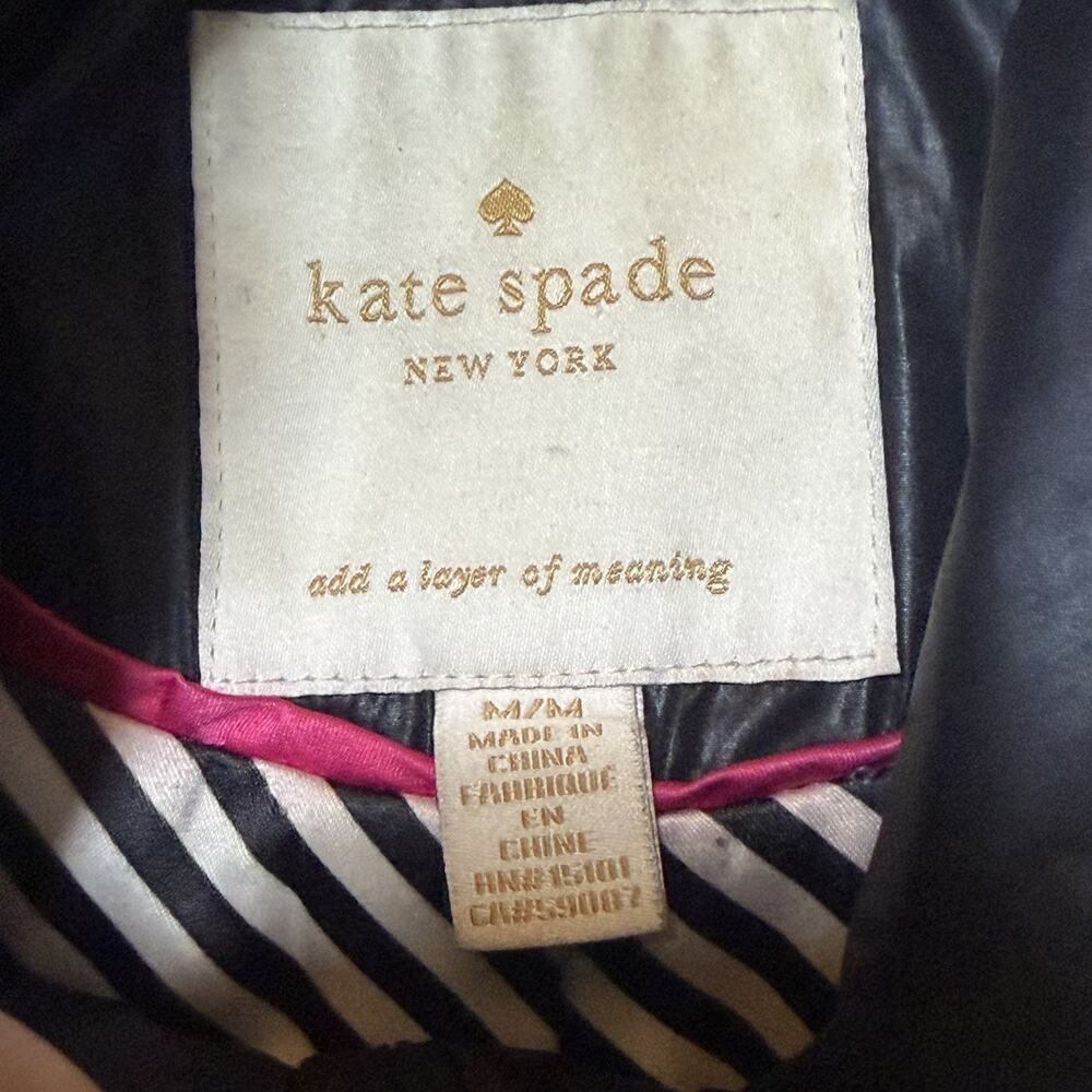 Kate Spade New York Black Quilted Collared Button Front Coat Size M PLEASE READ - Picture 9 of 16